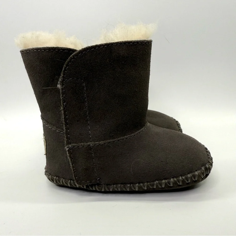 UGG Caden Suede Shearling Baby Winter Booties Grey Size 2/3